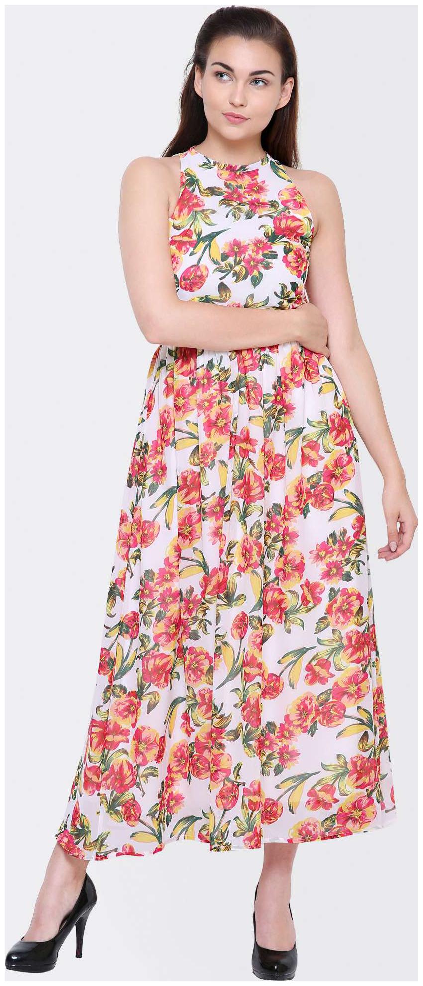 

YAADLEEN White Printed A-line dress