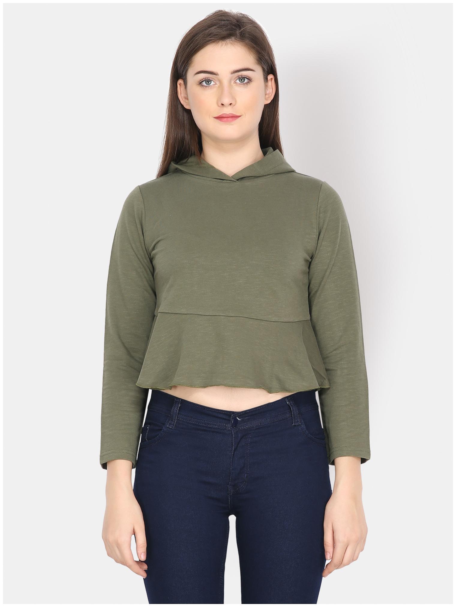 

YAADLEEN Women Solid Regular top - Green