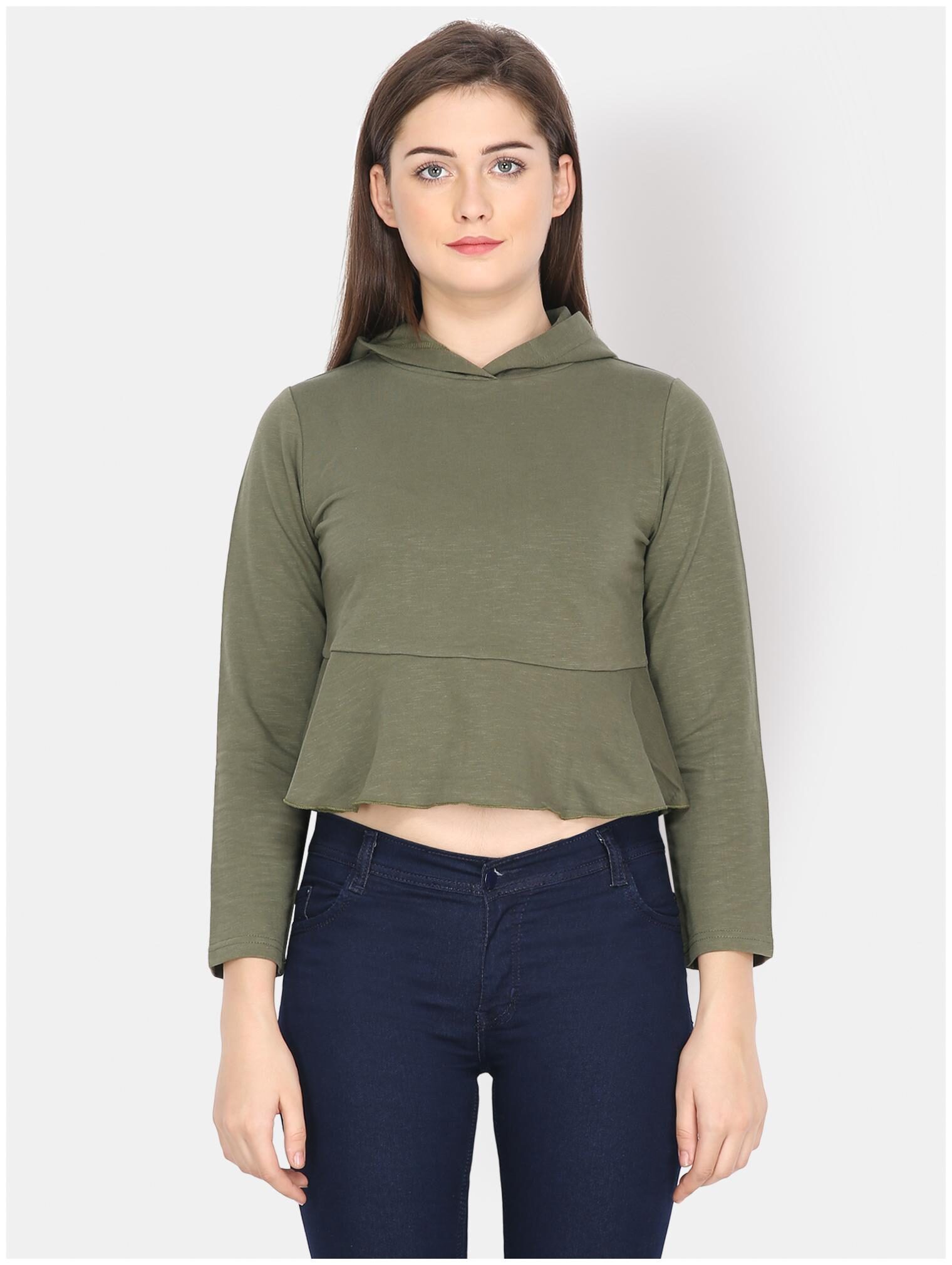 

YAADLEEN Women Solid Regular top - Green