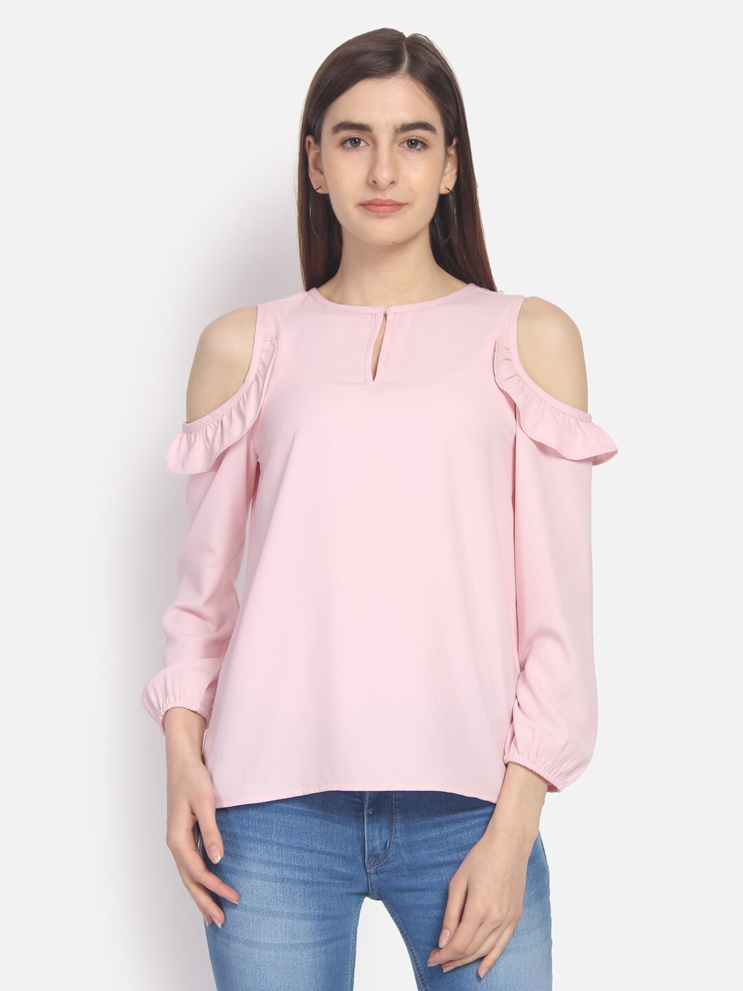 

YAADLEEN Women Solid Regular top - Pink