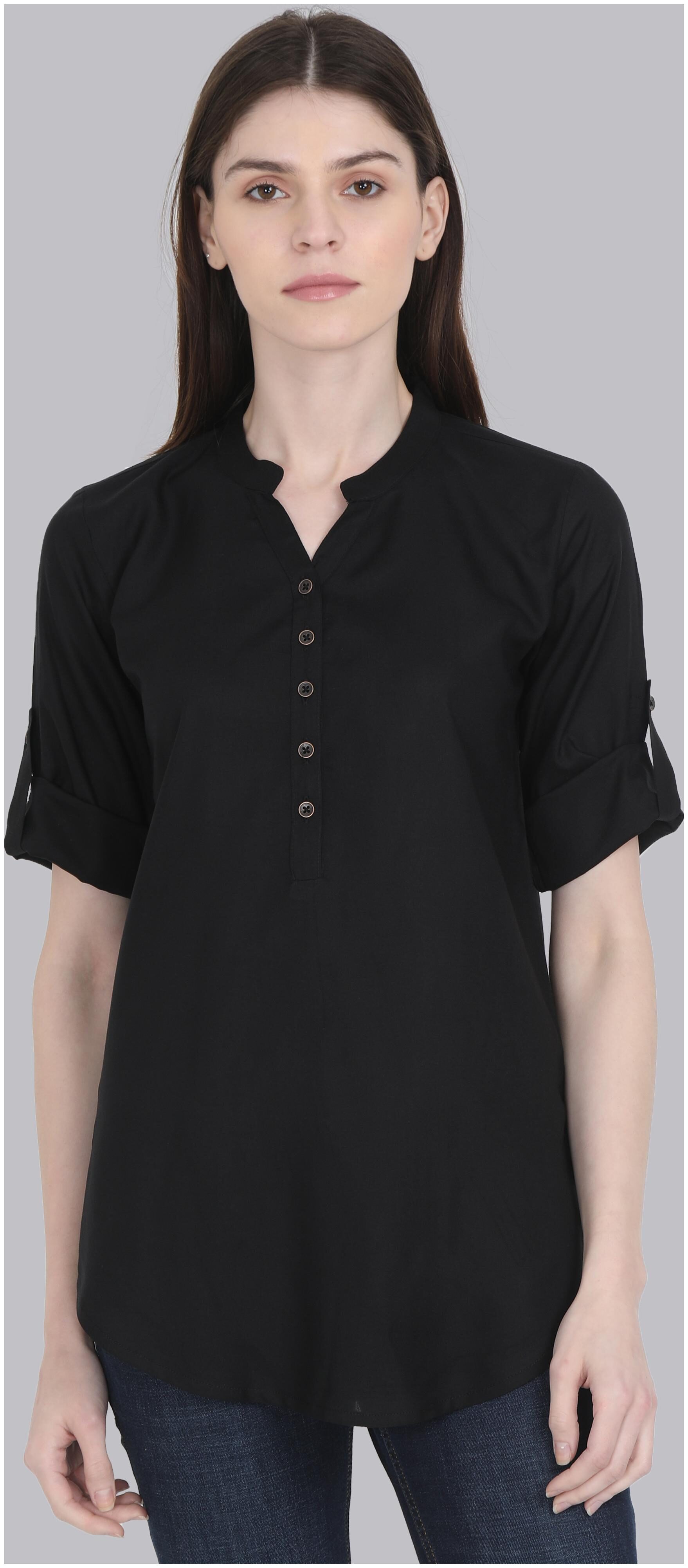 

Yaanvi Women Black Printed Straight Kurti