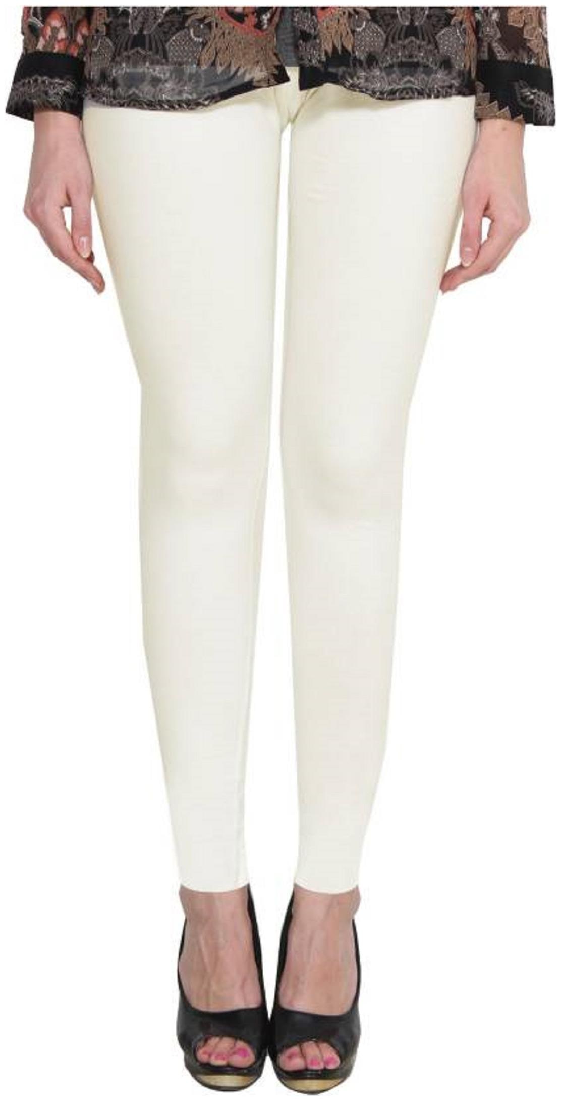 

YAN LOOK Cotton Solid White Leggings