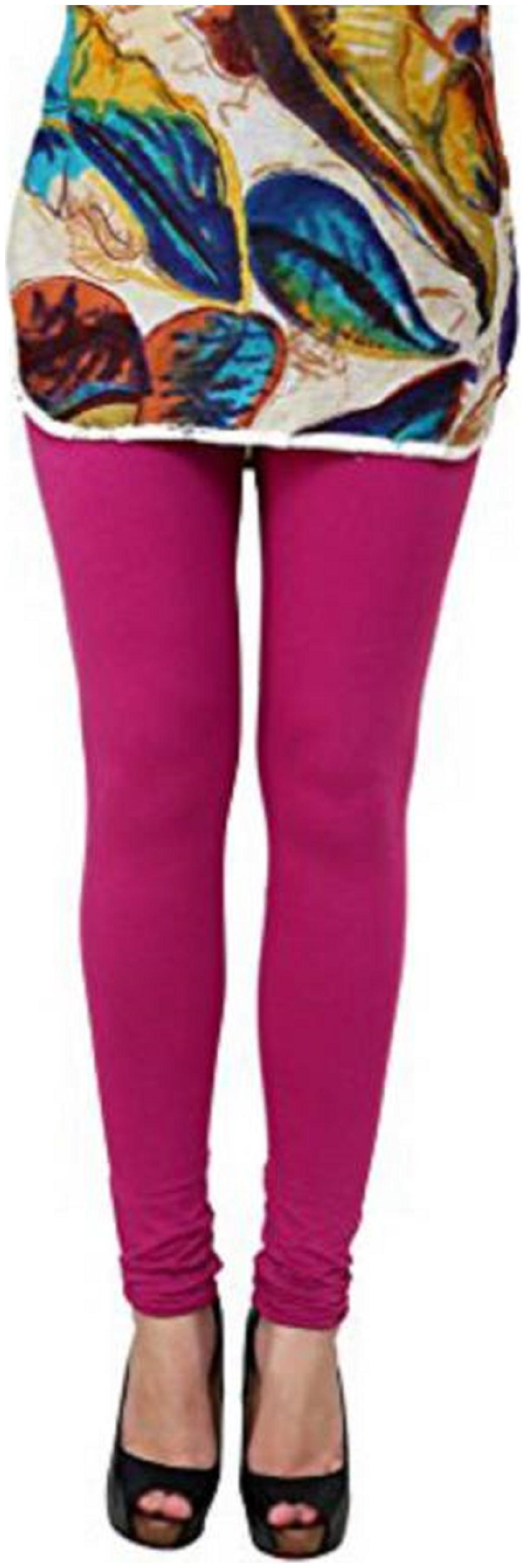 

YAN LOOK Cotton Solid Purple Leggings