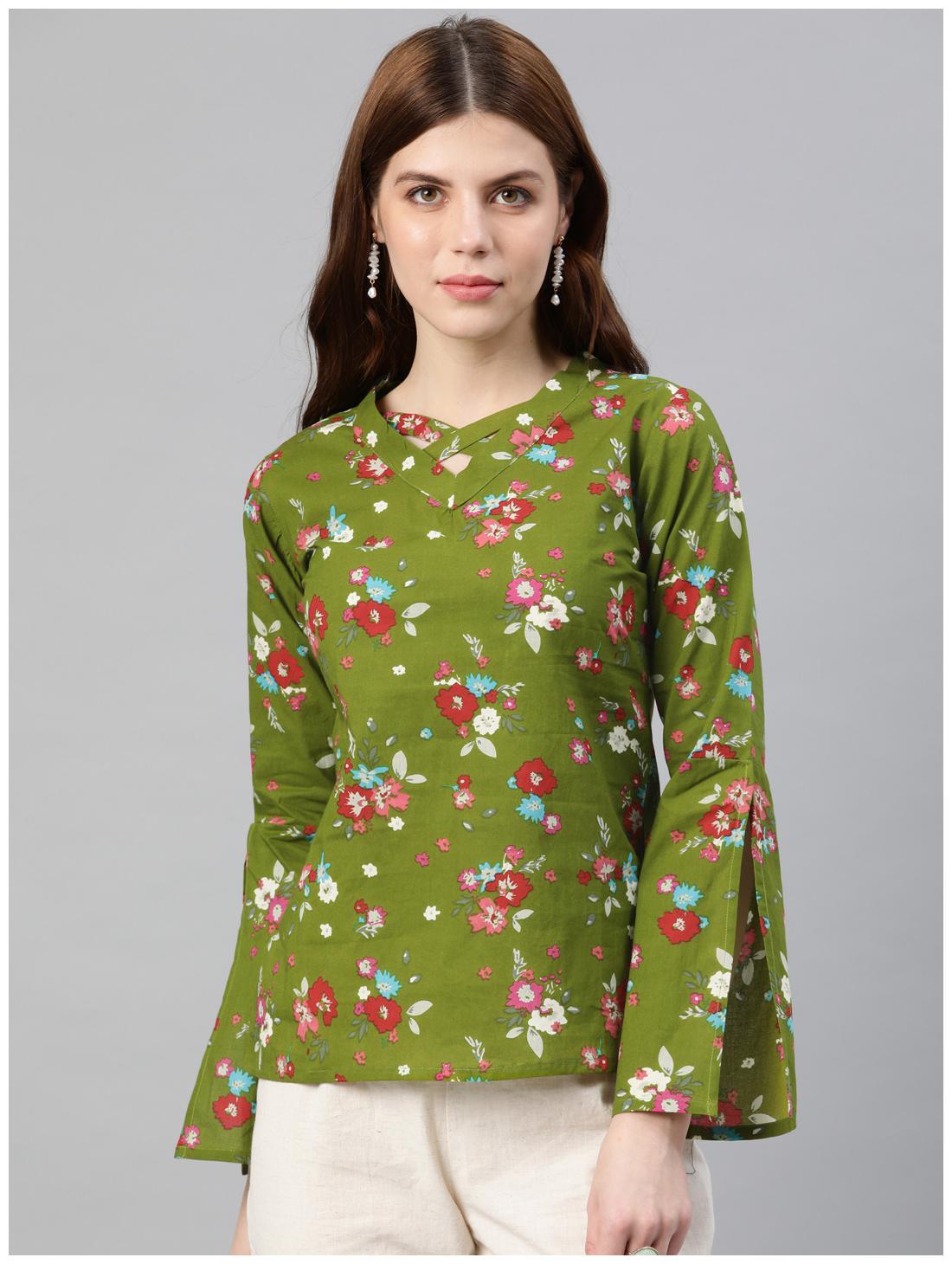 

Yash Gallery Women Floral Regular top - Green