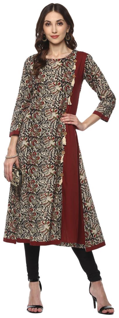 

Yash Gallery Traditional Kalamkari Print Women s A-Line Kurta