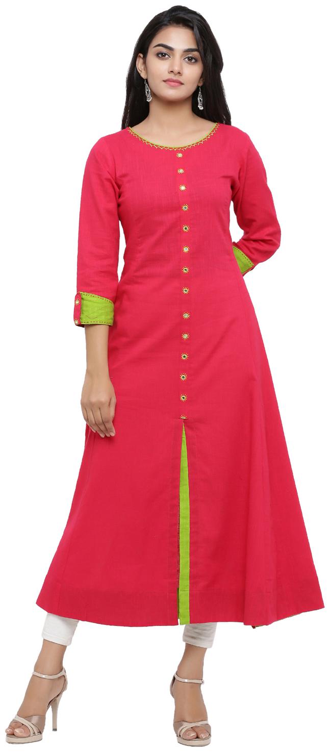 

Yash Gallery Women Cotton Kurta Pink