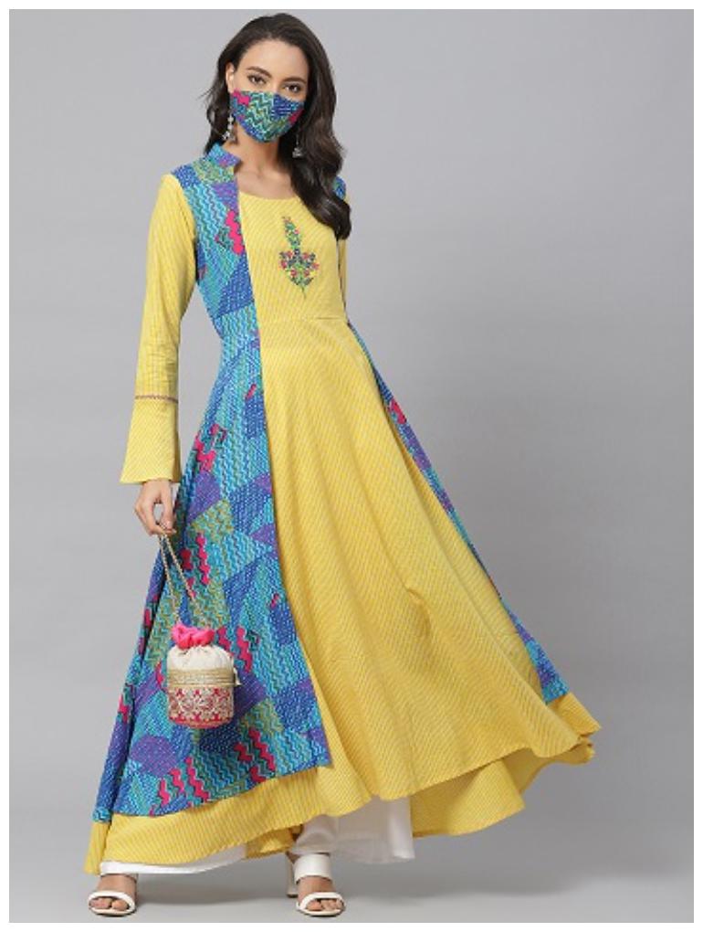 

Yash Gallery Women Multi Embroidered Anarkali Kurta