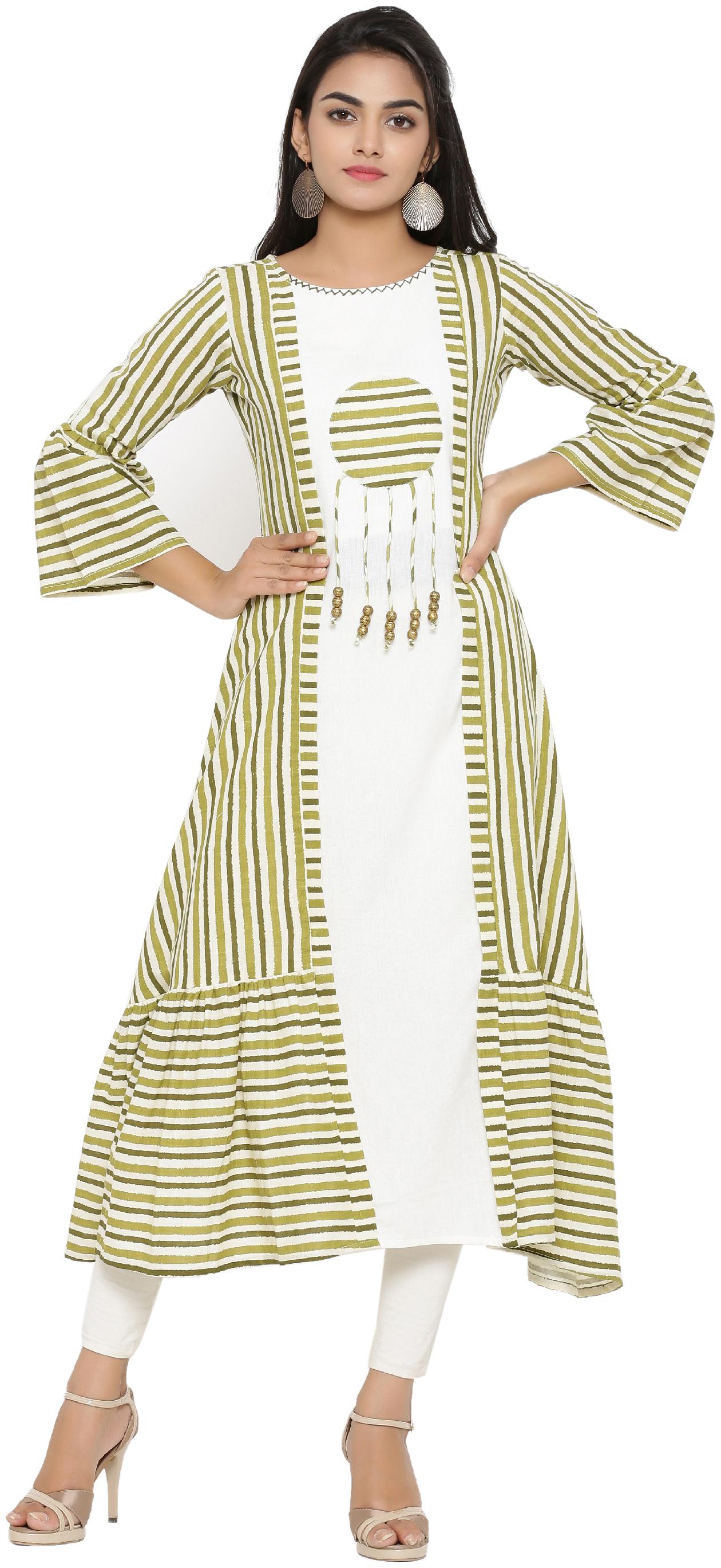 

Yash Gallery Women Cotton Green Kurti