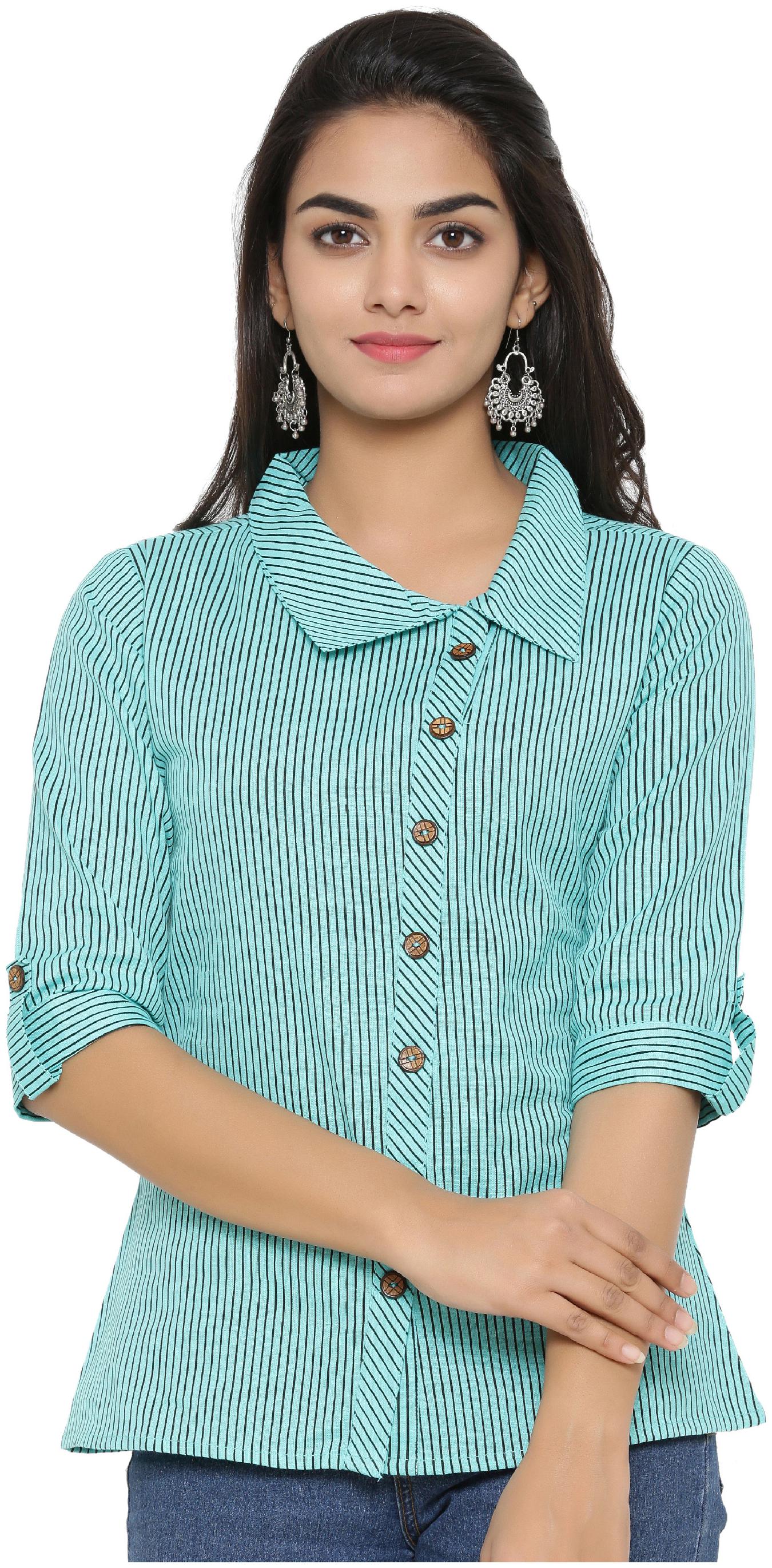 

Yash Gallery Women Cotton Printed Turquoise