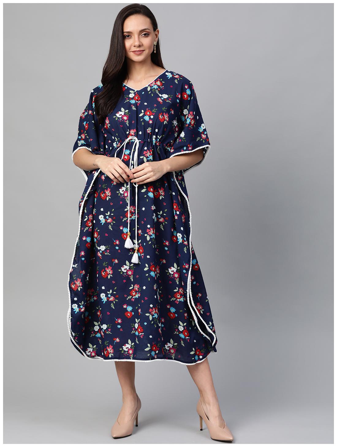 

Yash Gallery Blue Floral Kaftan dress