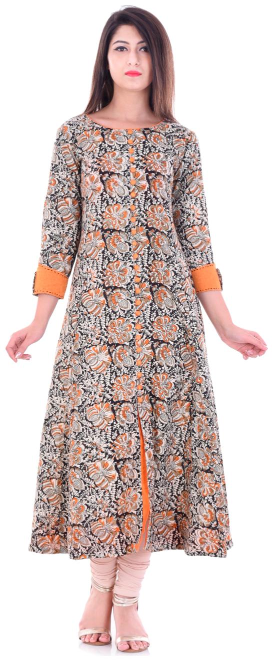 

Yash Gallery Women s Cotton Anarkali Kalamkari Print Kurti