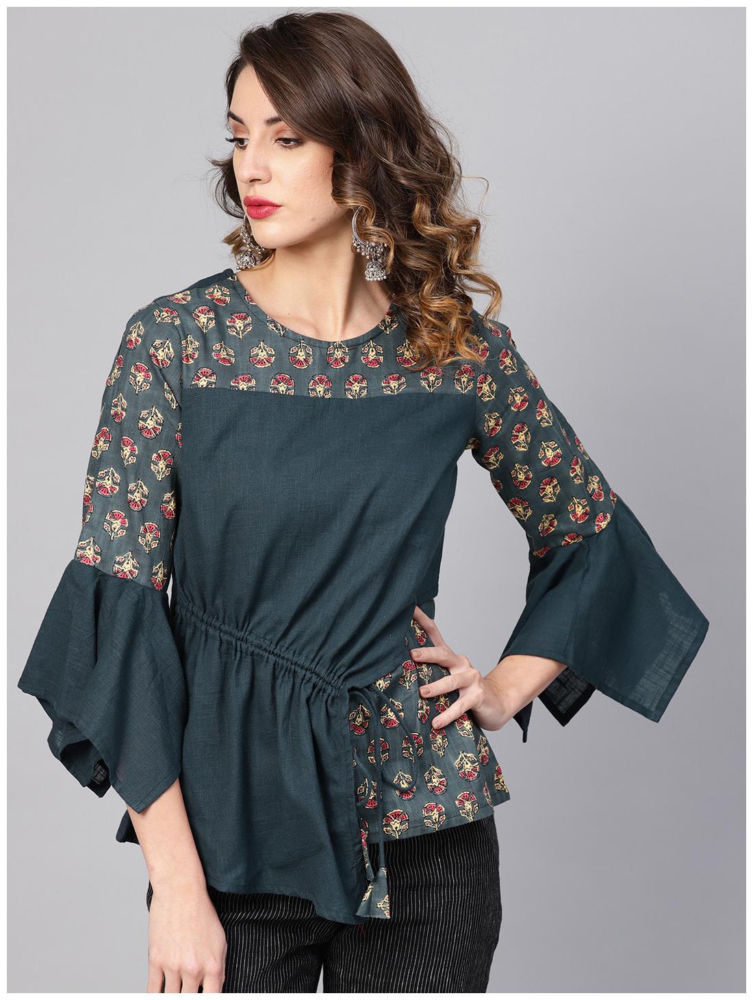 

Yash Gallery Women Floral Regular top - Grey