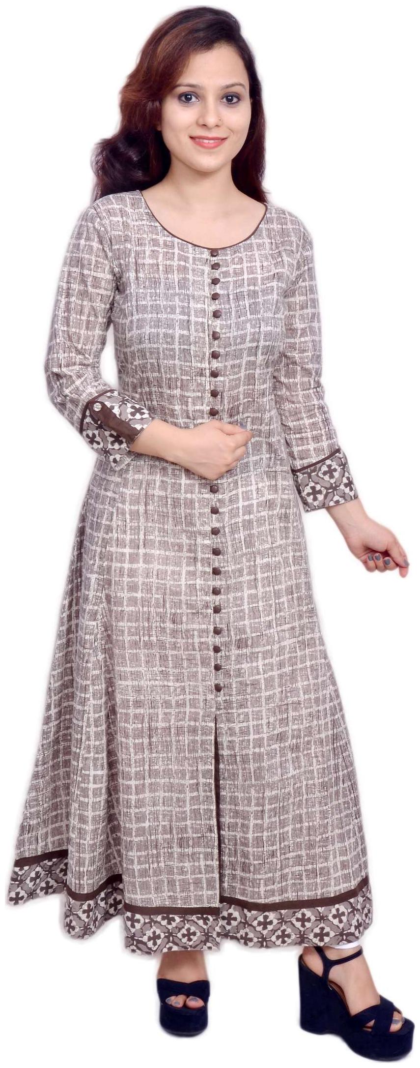 

Yash Gallery Women Brown Printed Anarkali Kurta
