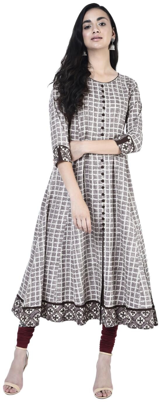 

YASH GALLERY Womens Cotton Fron Slit Anarkali Kurta