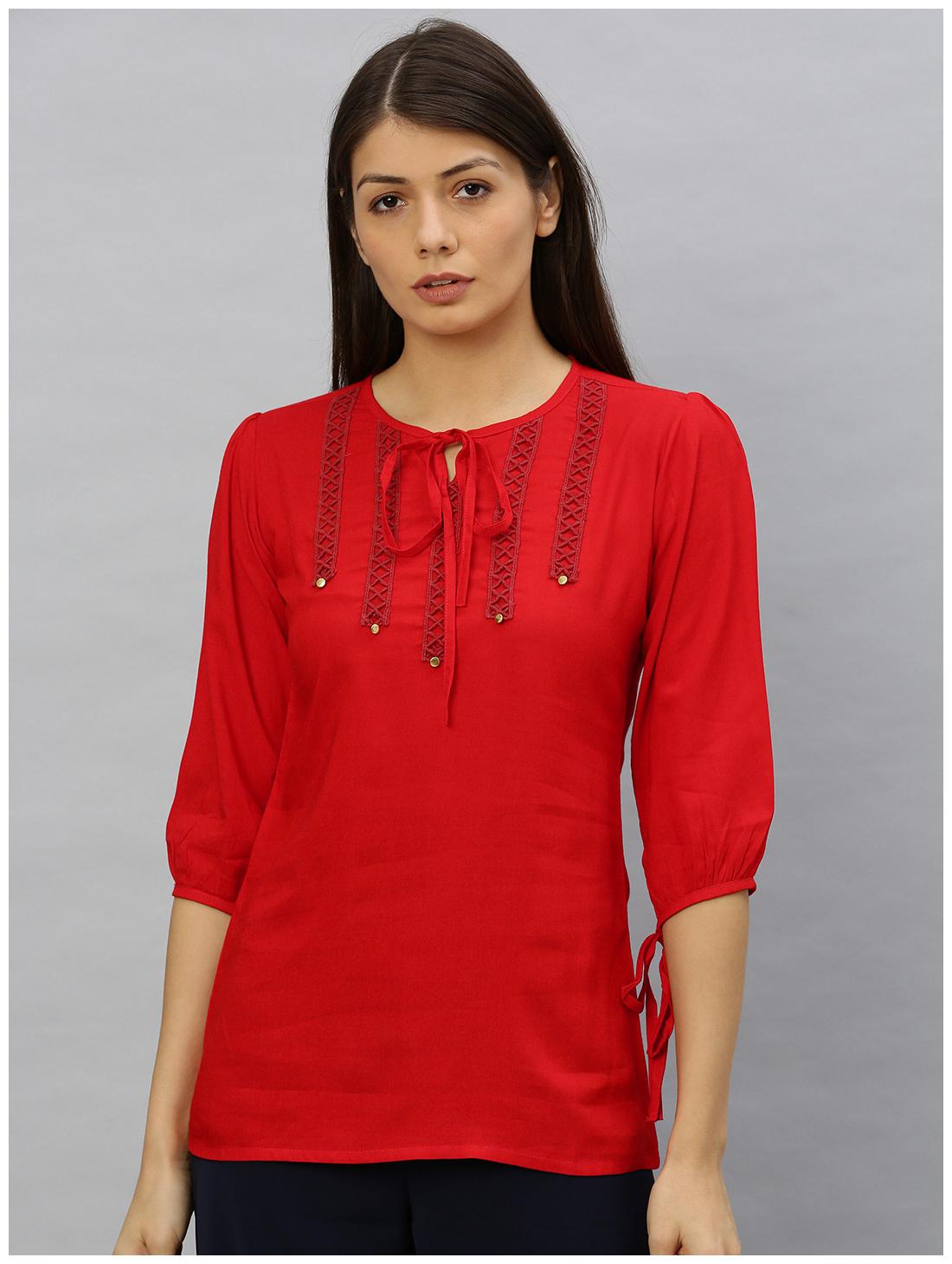 

Yash Gallery Women Solid Regular top - Red