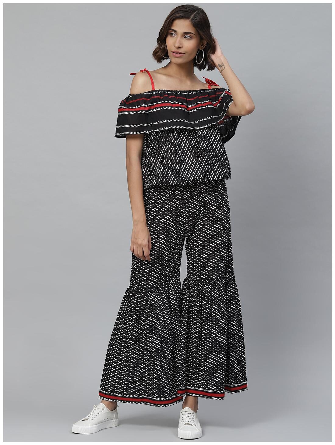 

Yash Gallery Printed Jumpsuit - Black
