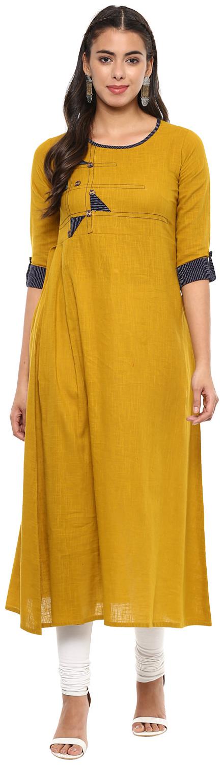 

Yash Gallery Women Yellow Solid Anarkali Kurta