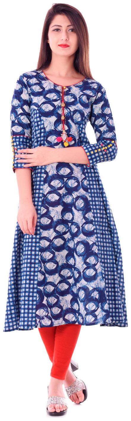 

Yash Gallery Women Blue Abstract Anarkali Kurta