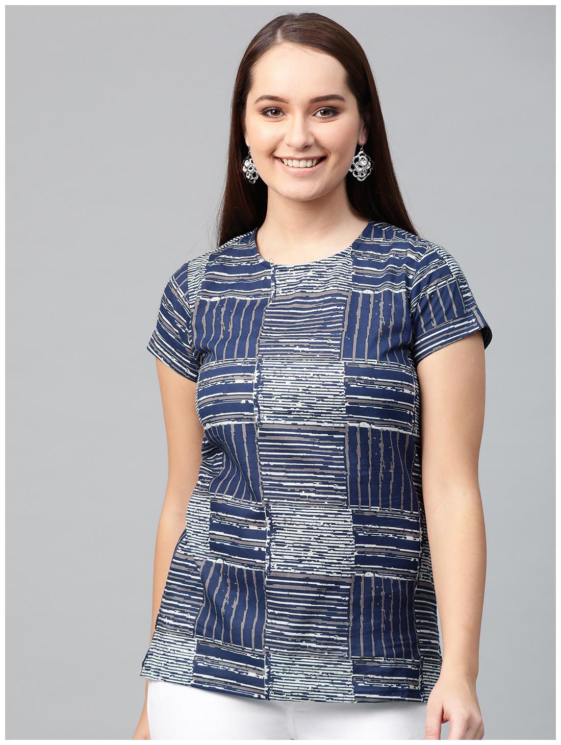 

Yash Gallery Women Checked Regular top - Blue