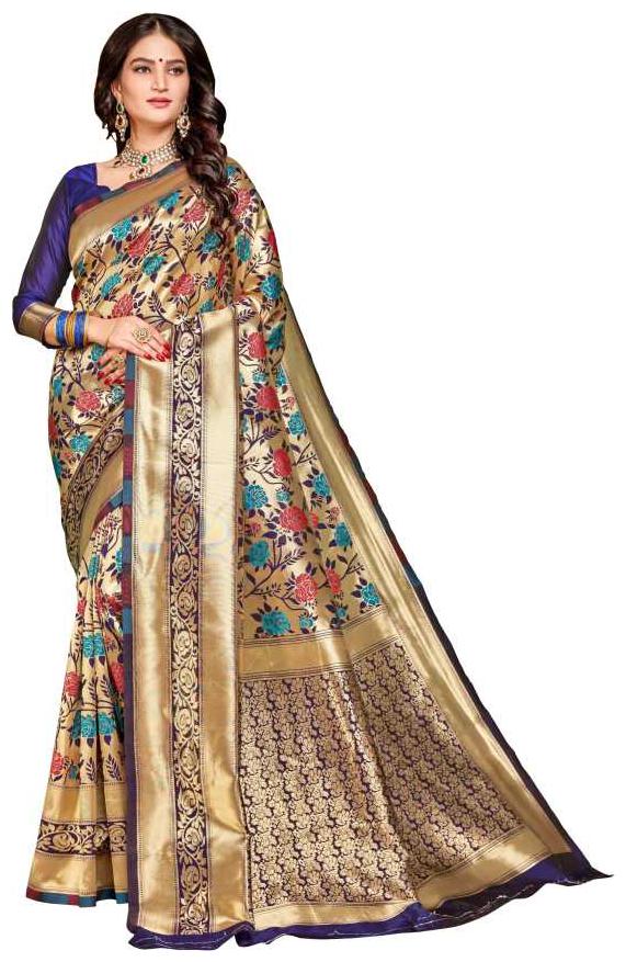 

Yasubee Fashion Heavy Banarasi Silk Saree With Blouse Multi