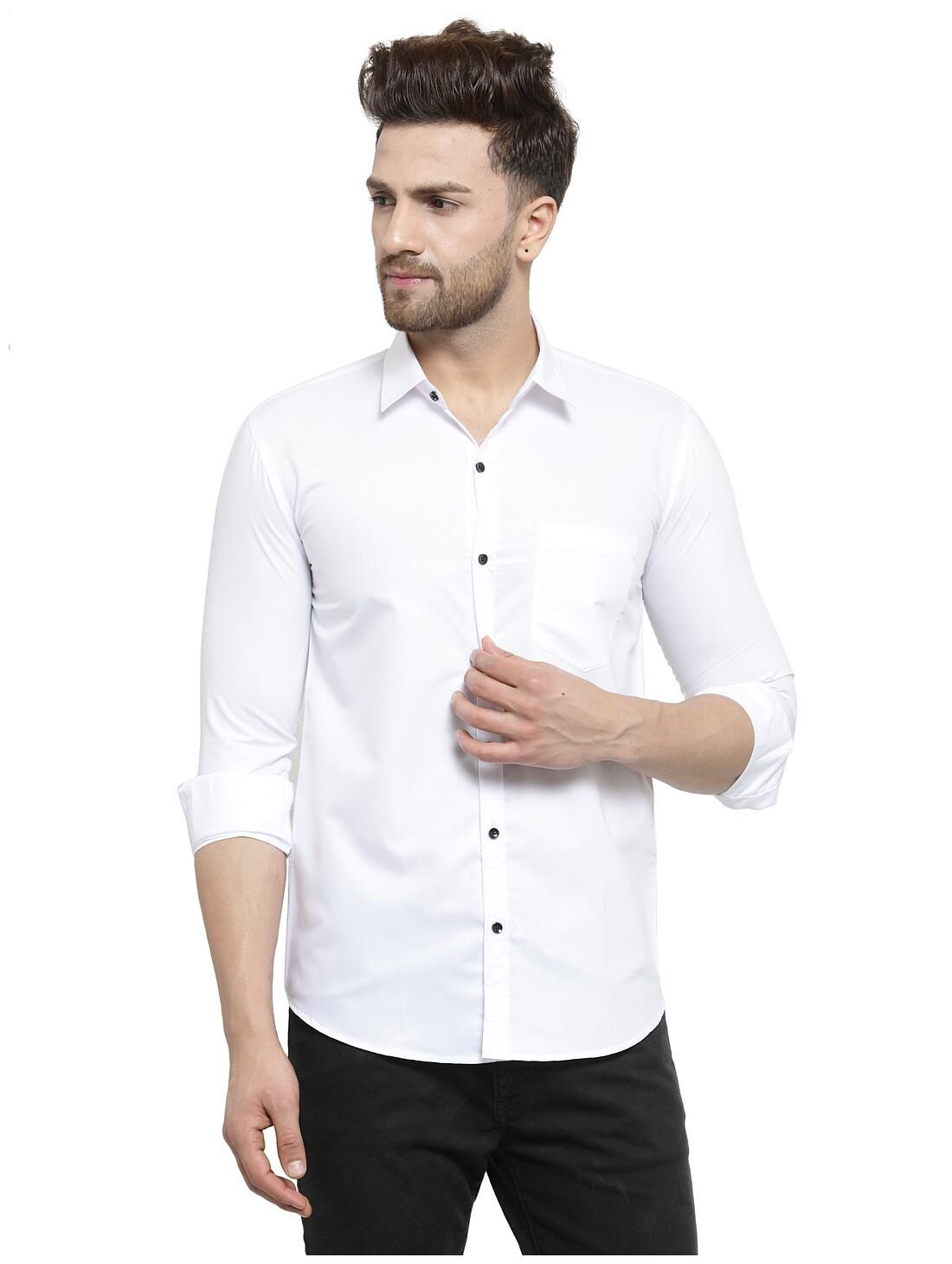 

YBA Men Slim fit Formal Shirt - White