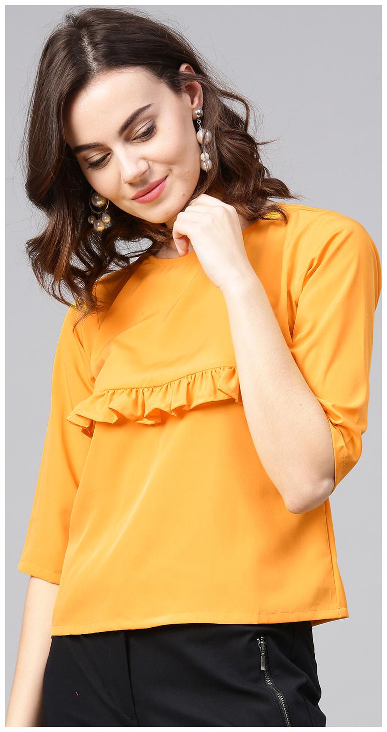 

AASI- HOUSE OF NAYO Women Solid Regular top - Yellow