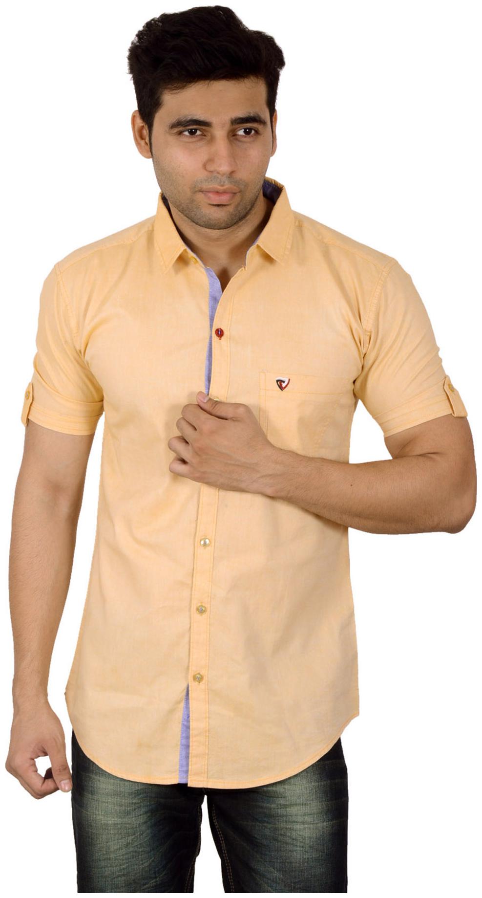 

Yellow Cotton Casual Shirts