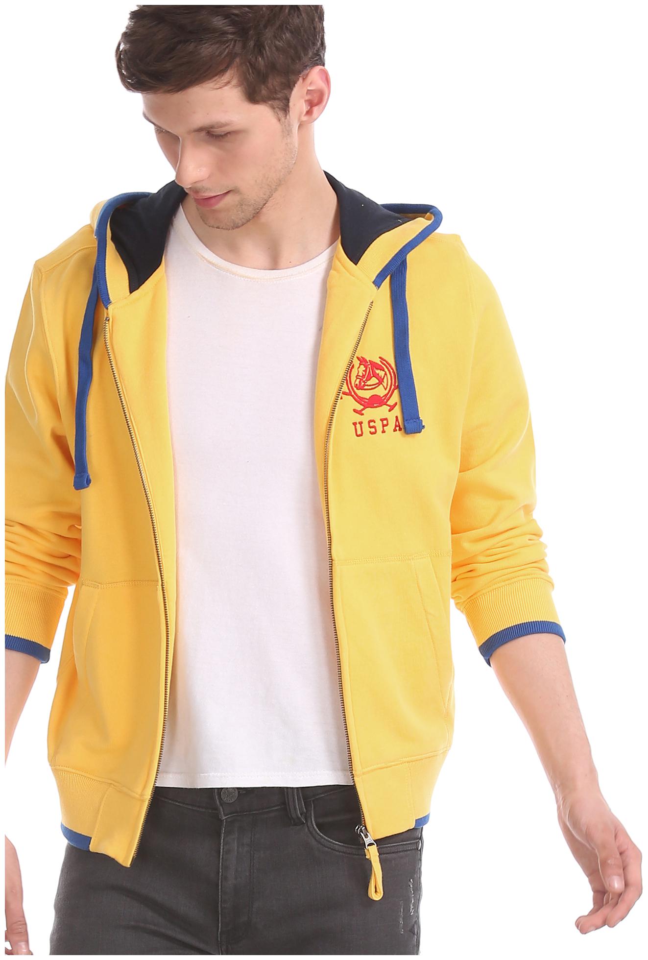 

U S Polo Assn Men Yellow Hooded Sweatshirt