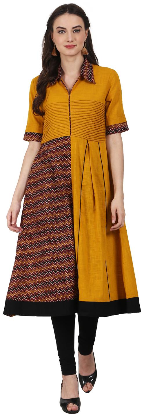 

Nayo Women Yellow Printed Anarkali Kurta