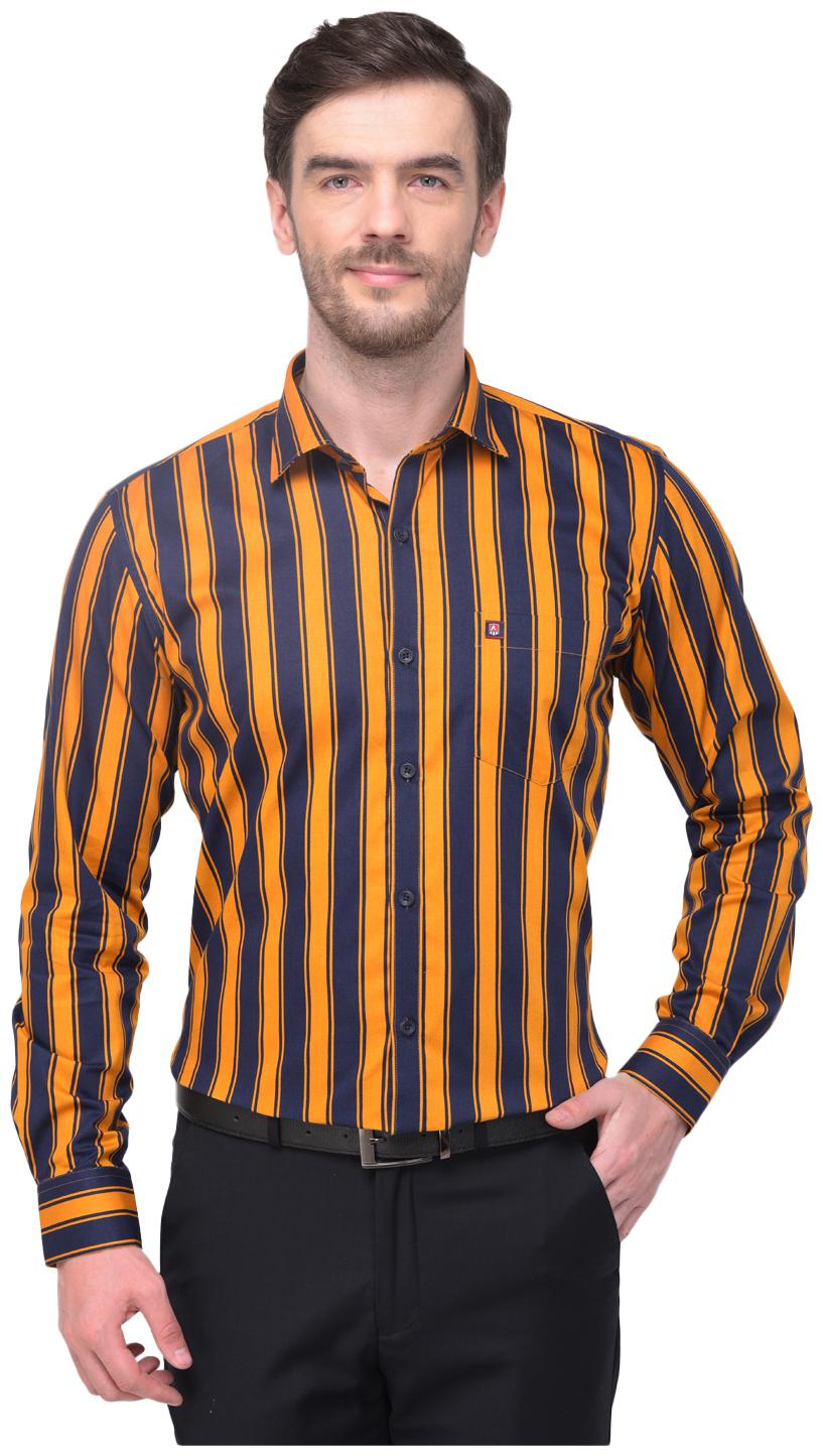 

R APPARELS Men Regular fit Formal Shirt - Yellow Navy blue