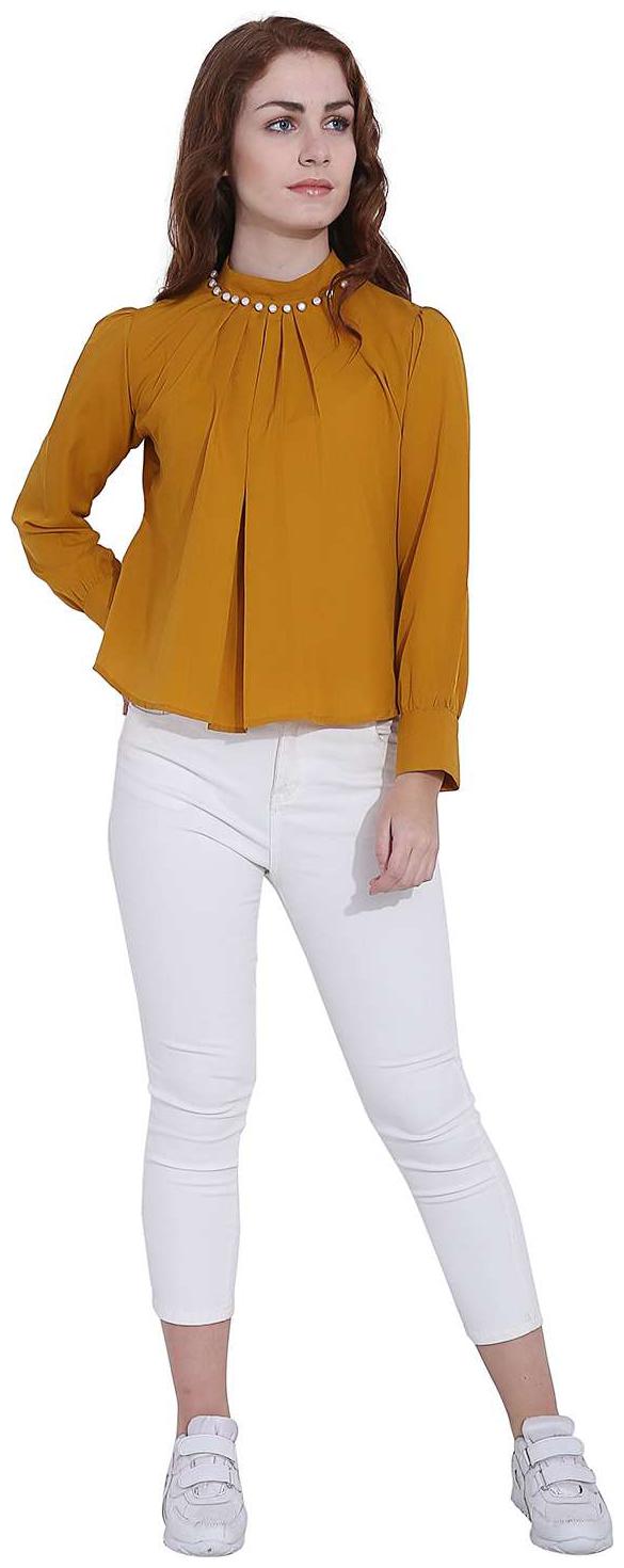 

Istyle Can Pearl Beaded Poly Crepe Top