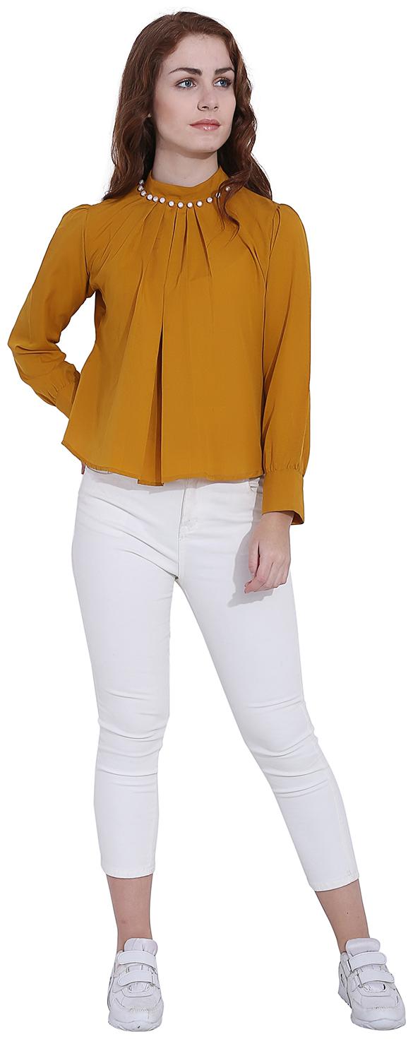 

Istyle Can Pearl Beaded Poly Crepe Top