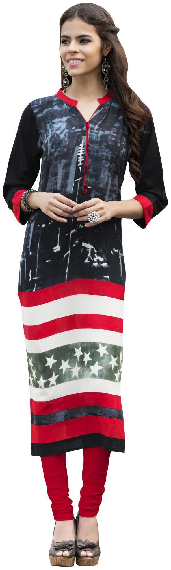 

YESFAB Women Black Solid Straight Kurta