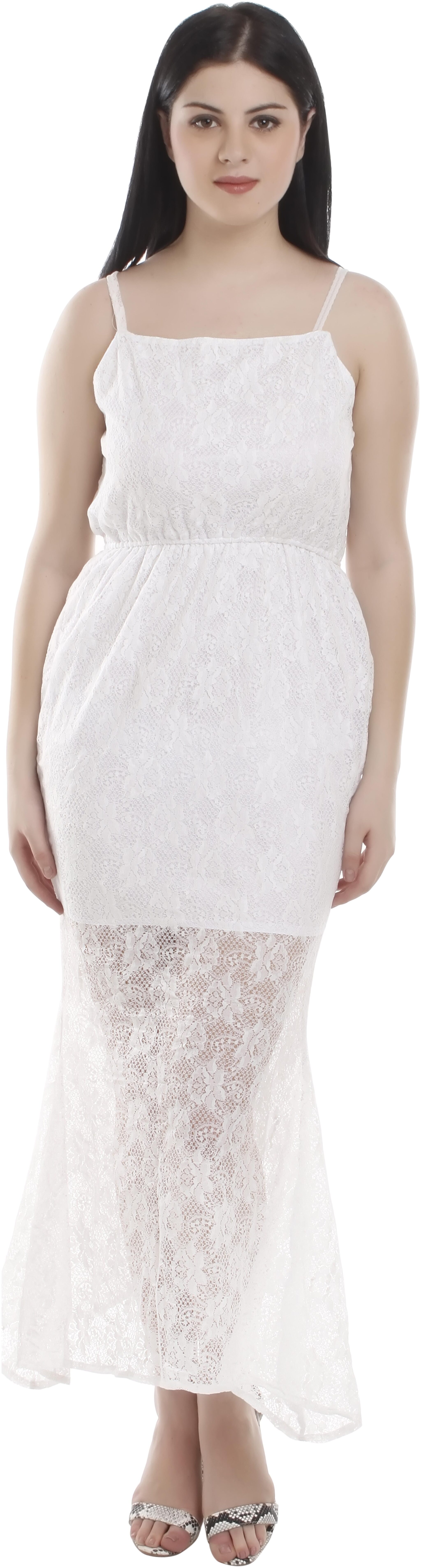 

You Forever White Self design Maxi dress