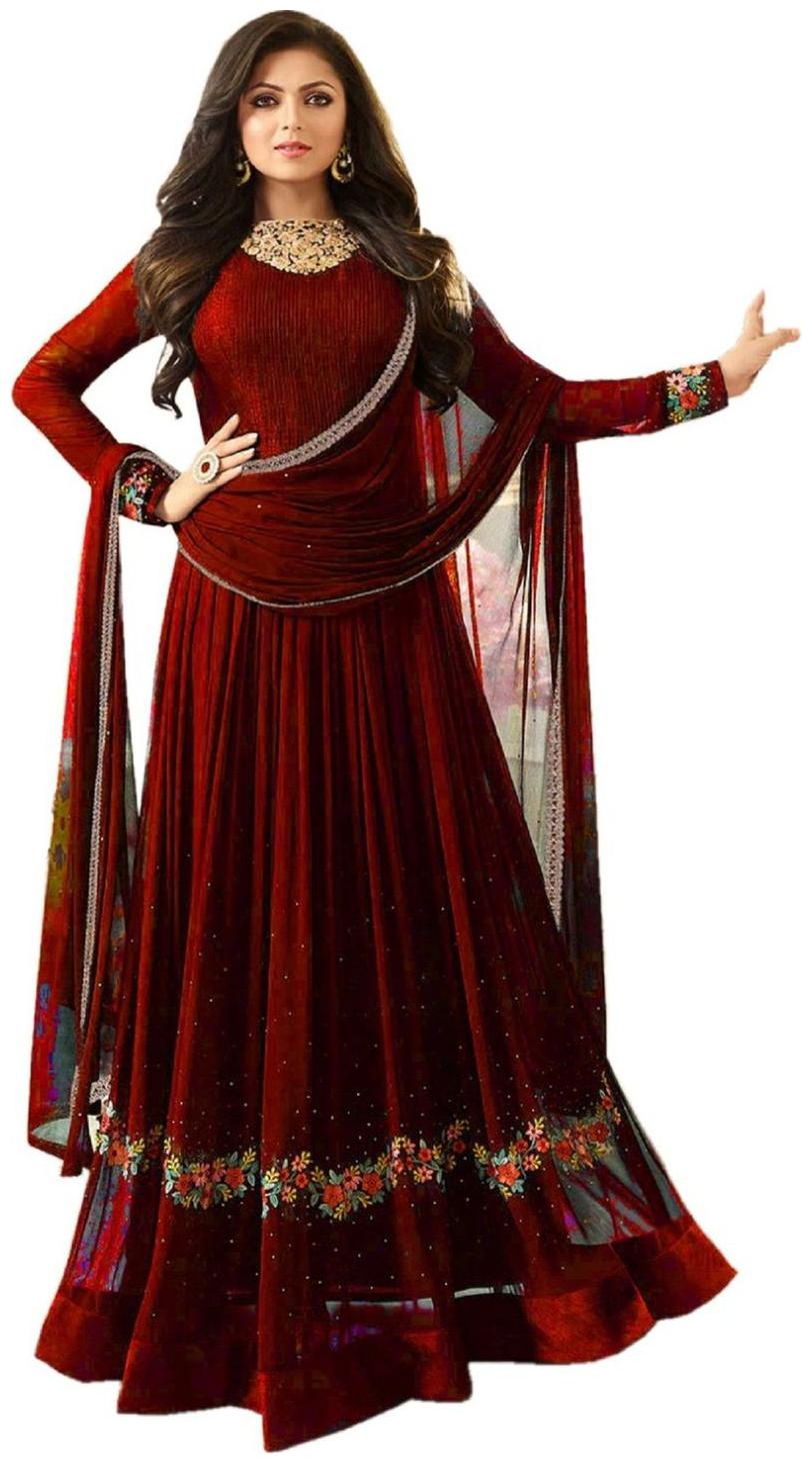 

YOYO Fashion Georgette Regular Gown - Maroon