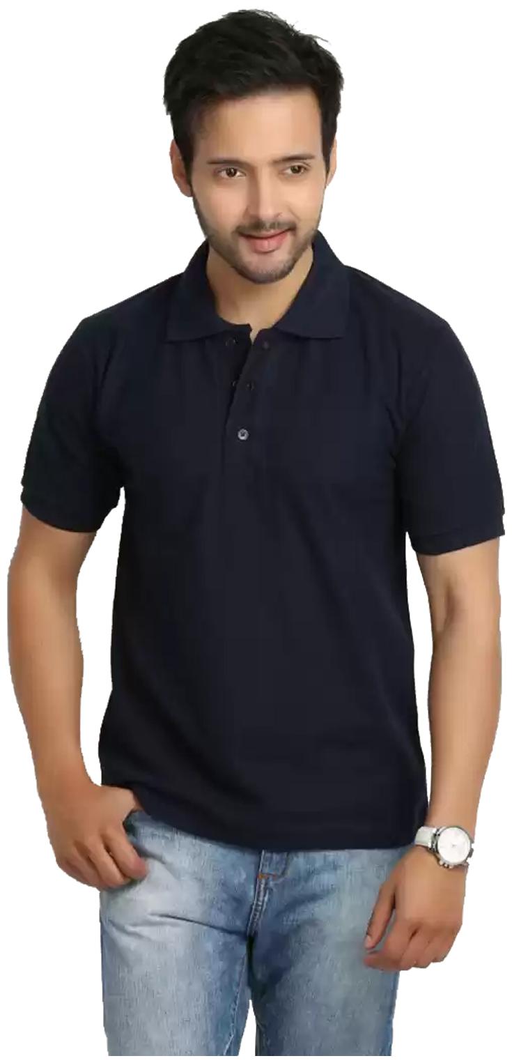 

YRN Men Navy blue Regular fit Cotton Blend Polo collar T-Shirt - Pack Of 1