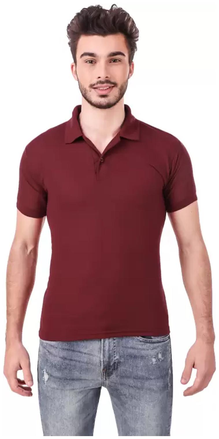 

YRN Men Maroon Regular fit Cotton Blend Polo collar T-Shirt - Pack Of 1