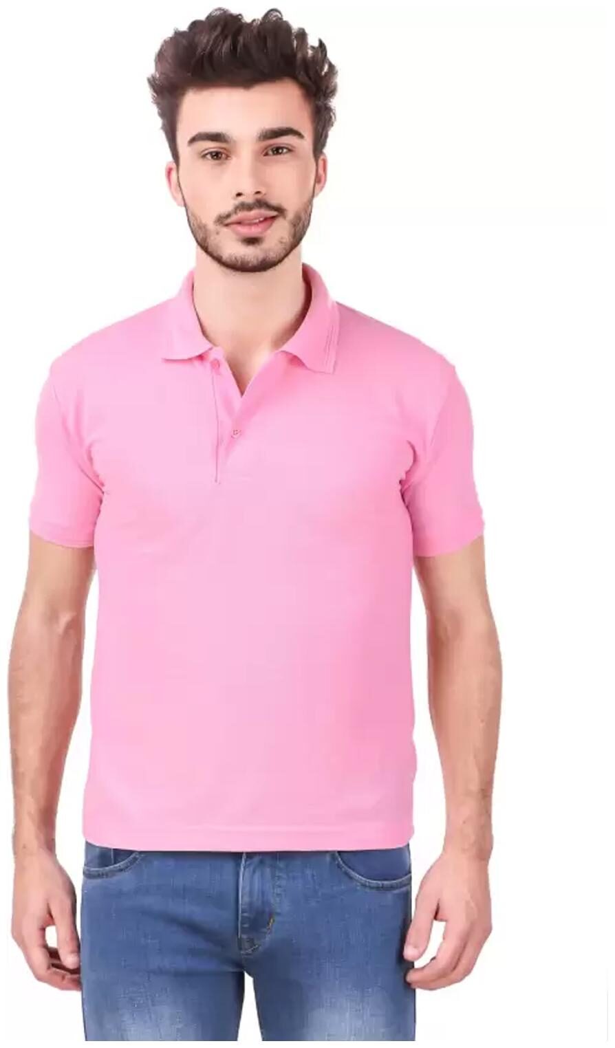 

YRN Men Pink Regular fit Cotton Blend Polo collar T-Shirt - Pack Of 1