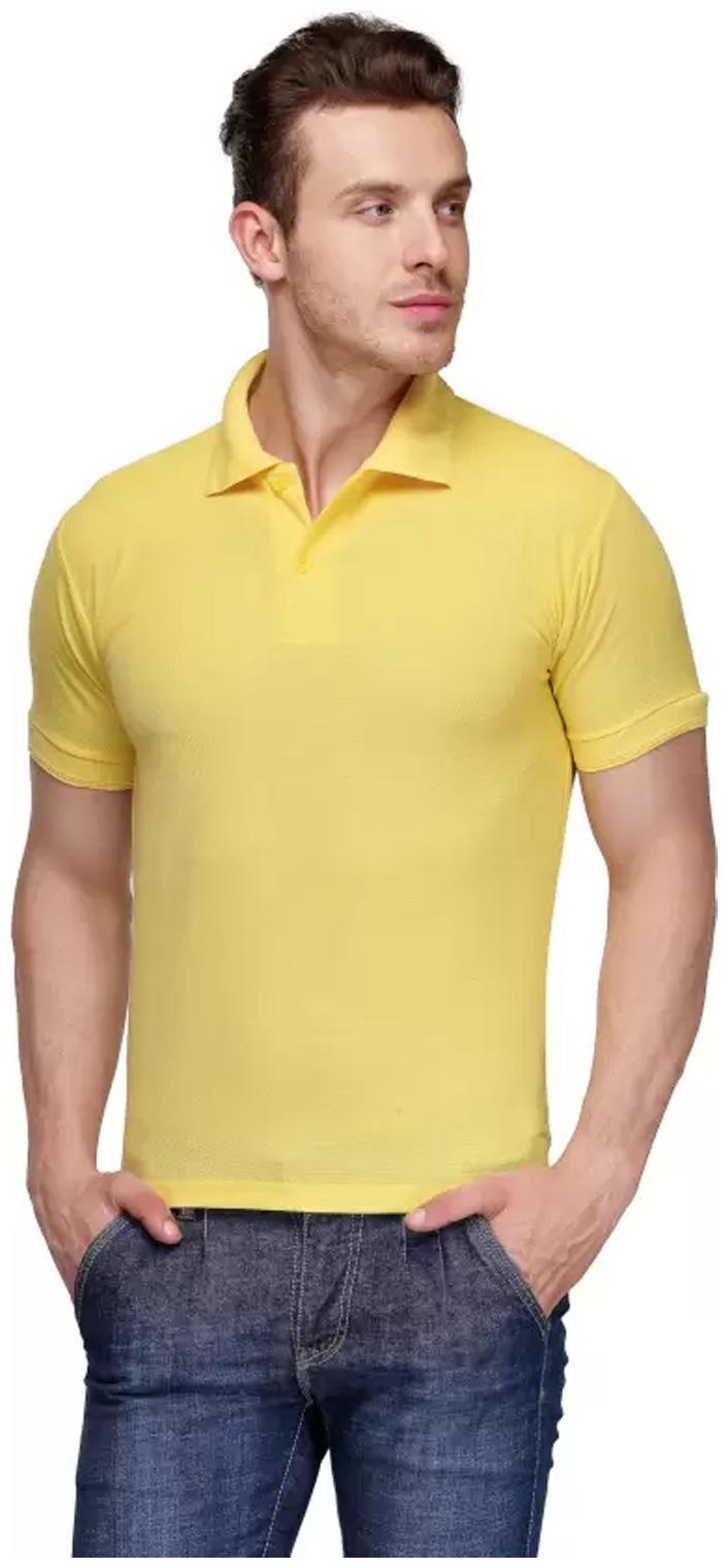 

YRN Men Yellow Regular fit Cotton Blend Polo collar T-Shirt - Pack Of 1