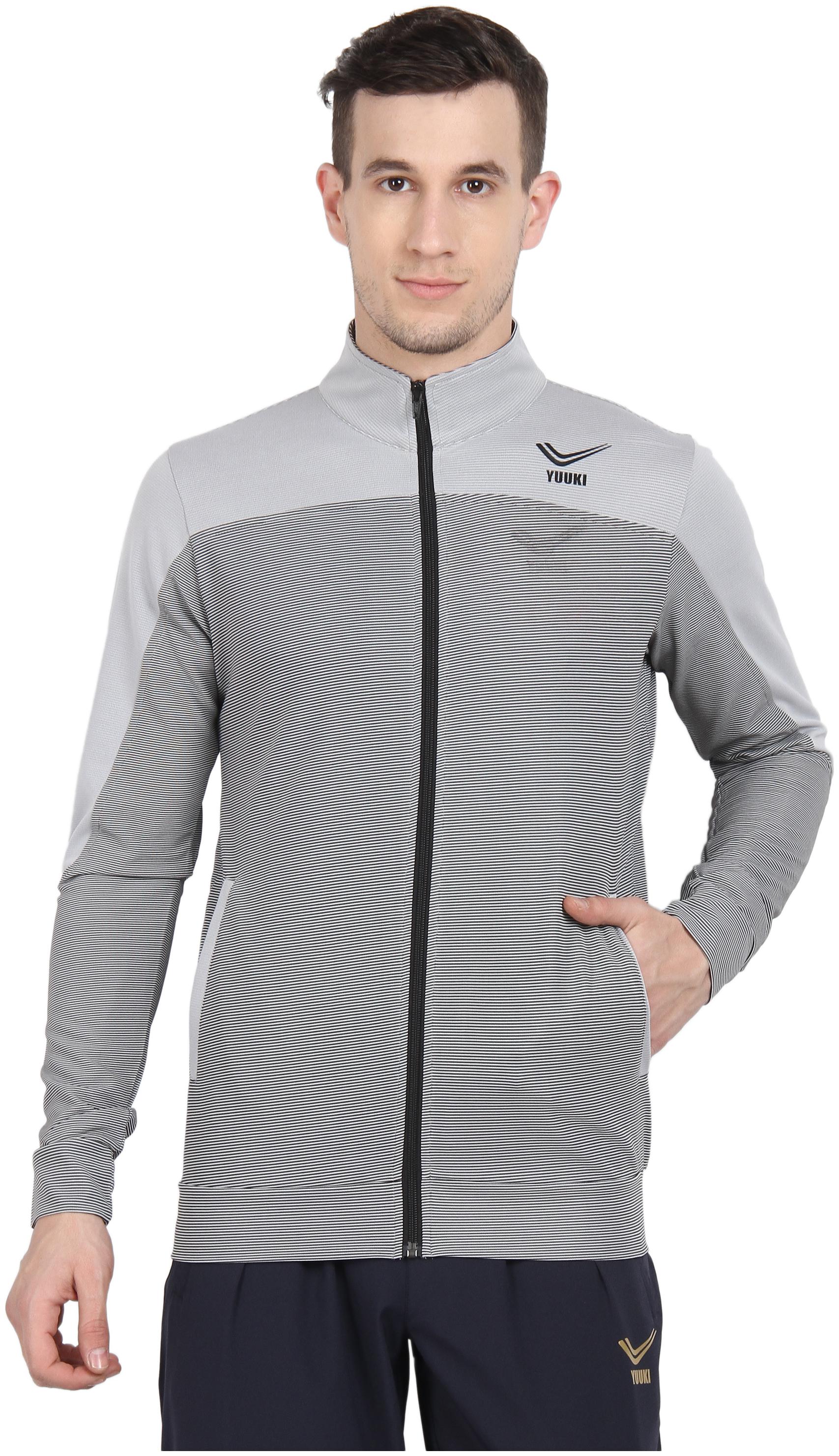 

YUUKI Men Grey Solid Bomber jacket