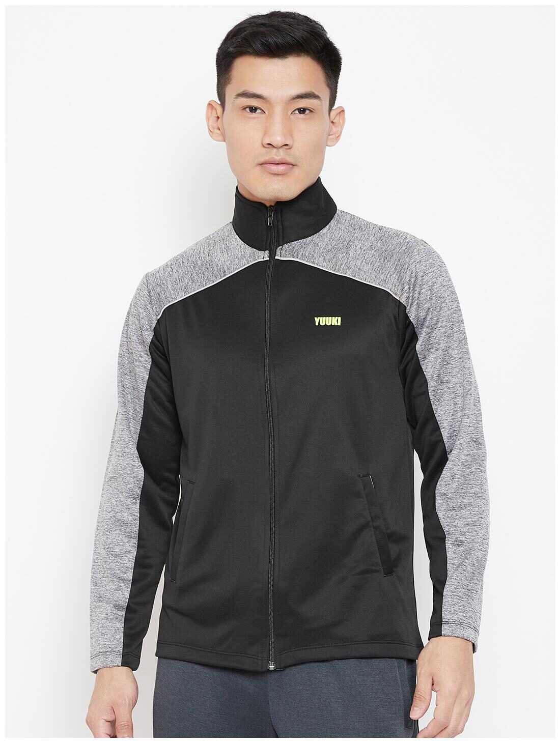 

Yuuki Men Black Grey High neck Sweatshirt