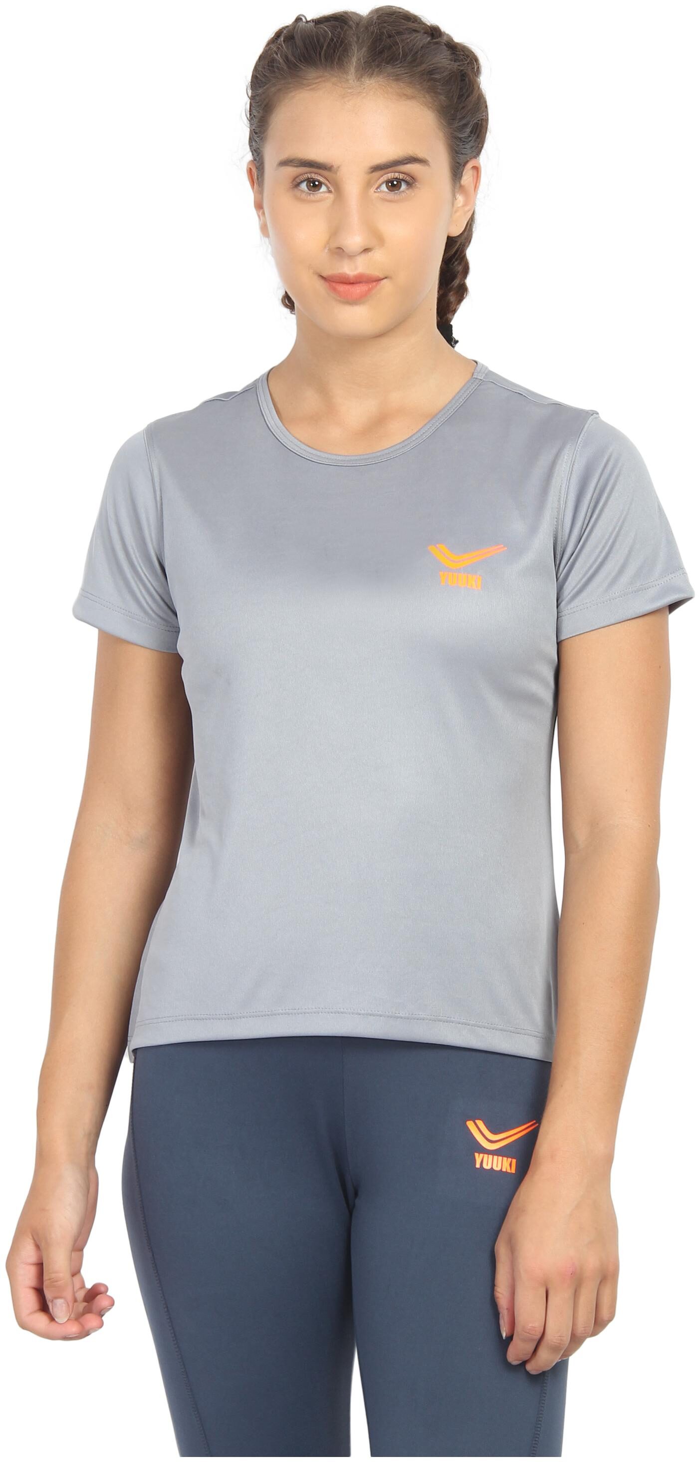 

YUUKI Women Solid Sports T-Shirt - Grey
