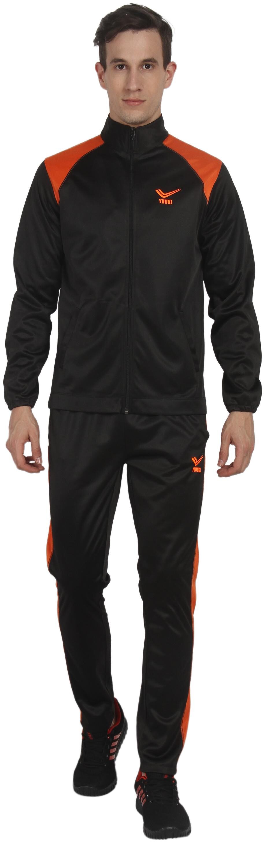 

YUUKI Men Black Solid Regular Fit Track Suit