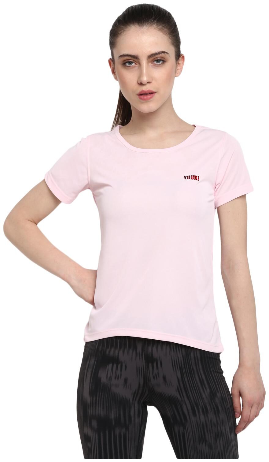 

Yuuki Women Solid Sports T-Shirt - Pink