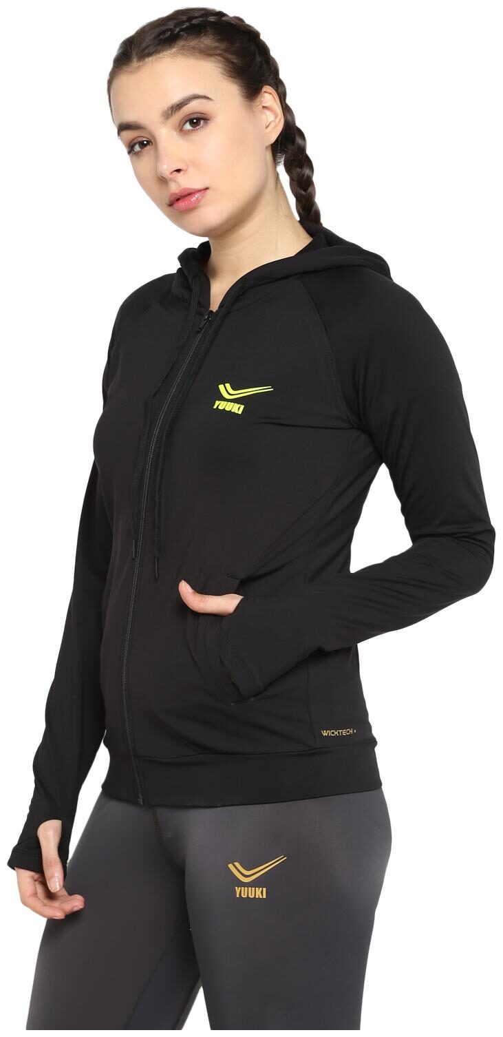 

Yuuki Women Solid Sports Jacket - Black