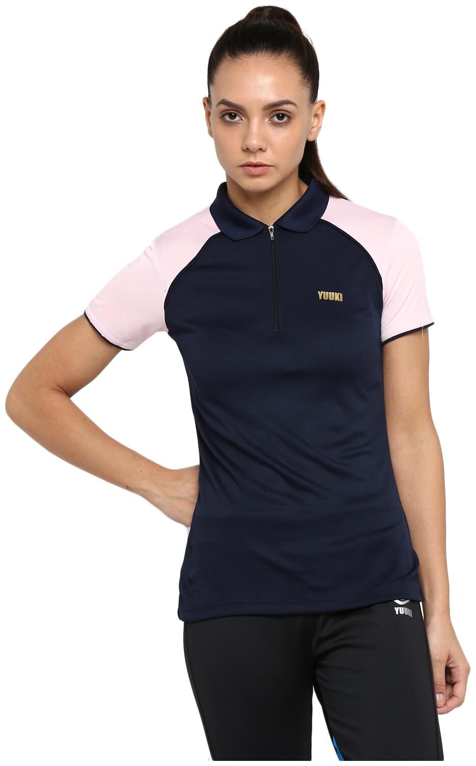 

YUUKI Women Solid Sports T-Shirt - Navy