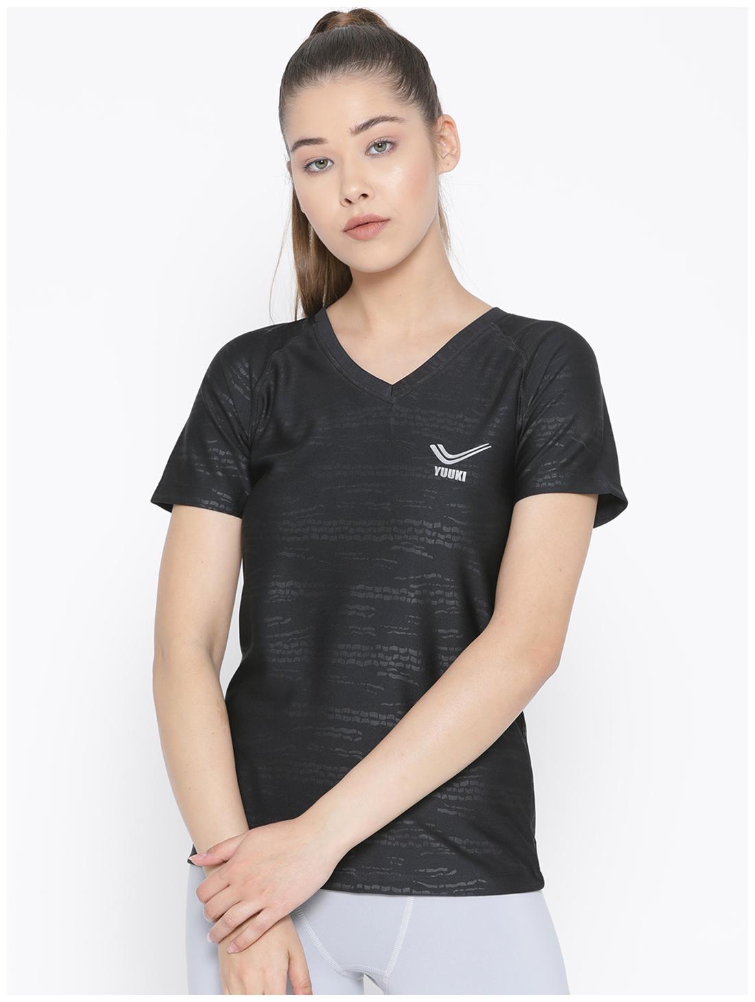 

Yuuki Women Printed Sports T-Shirt - Black