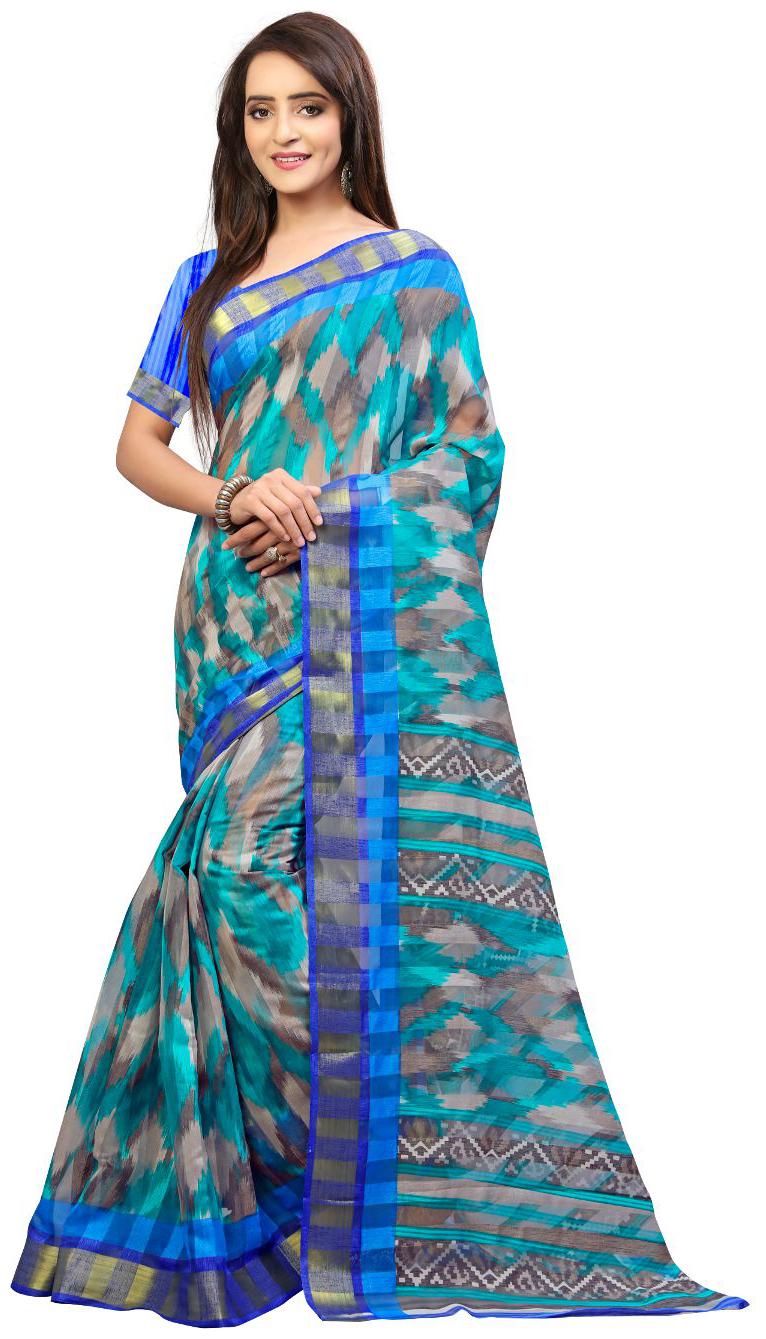 

Yuvanika Bengal Cotton Printed Saree With Zari Border Sareesyuvef000200