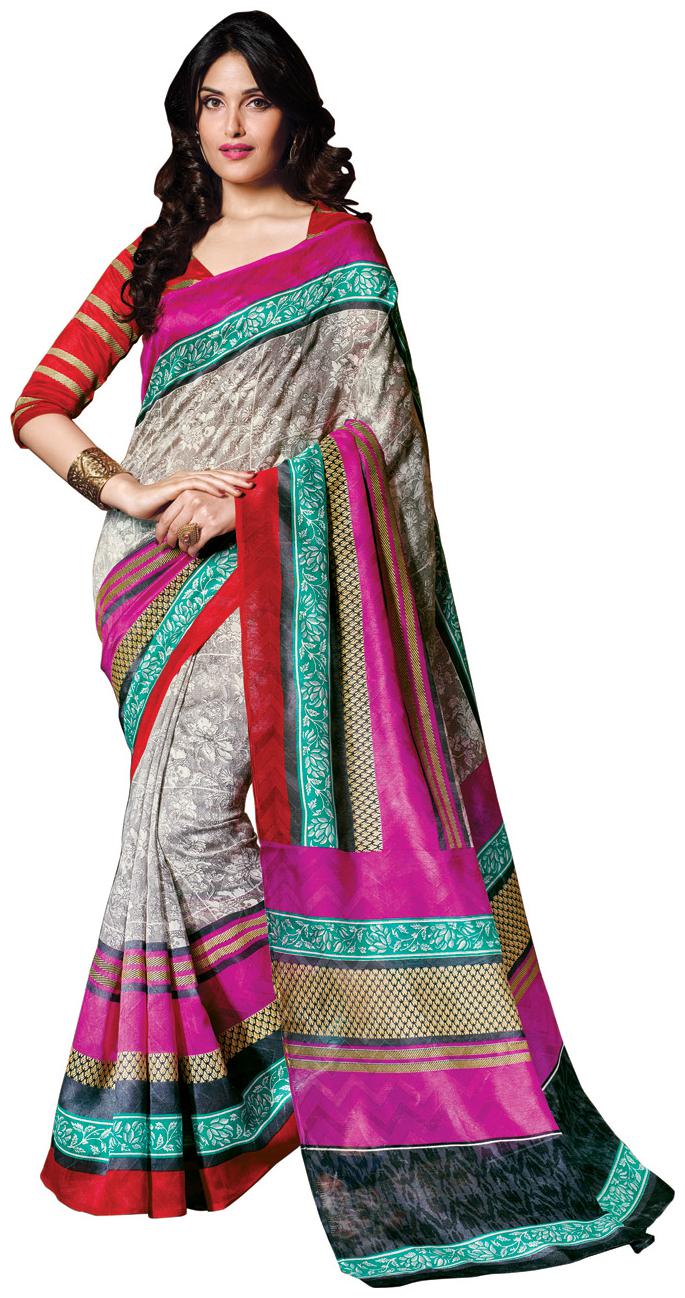 

Yuvanika Grey Silk Blend Saree