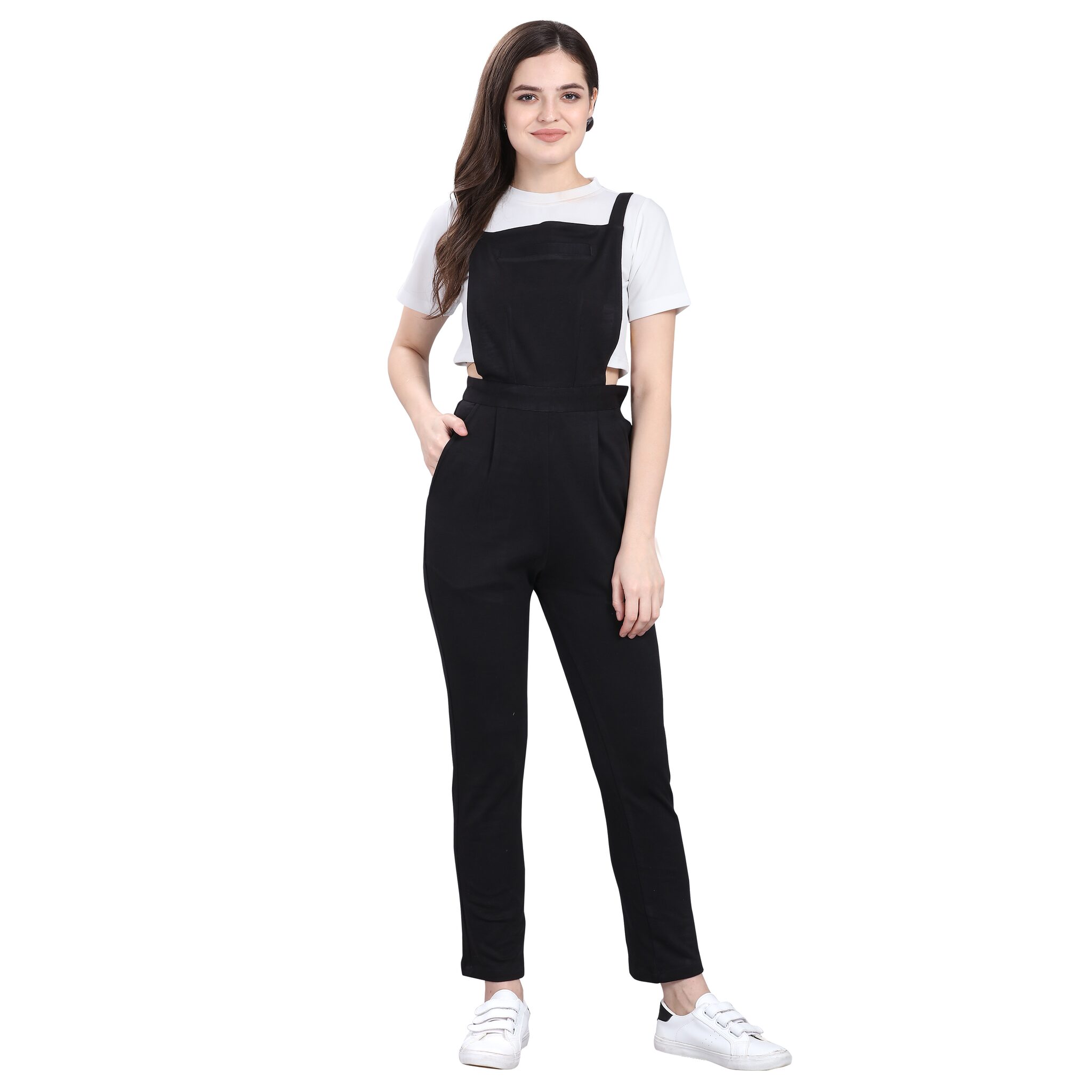 

Yuvraah Solid Dungaree - Black